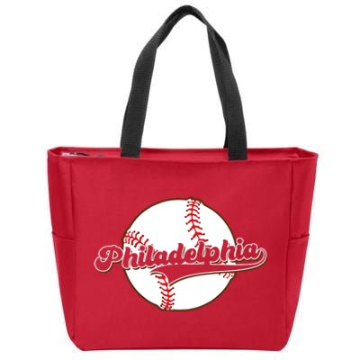 Vintage Philadelphia Baseball Throwback Retro Zip Tote Bag