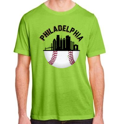 Vintage Philadelphia Baseball Retro Skyline Adult ChromaSoft Performance T-Shirt