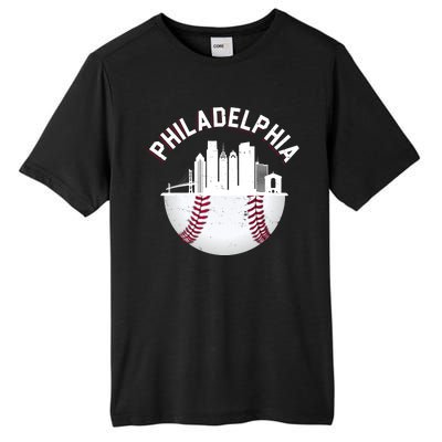 Vintage Philadelphia Baseball Retro Skyline Tall Fusion ChromaSoft Performance T-Shirt