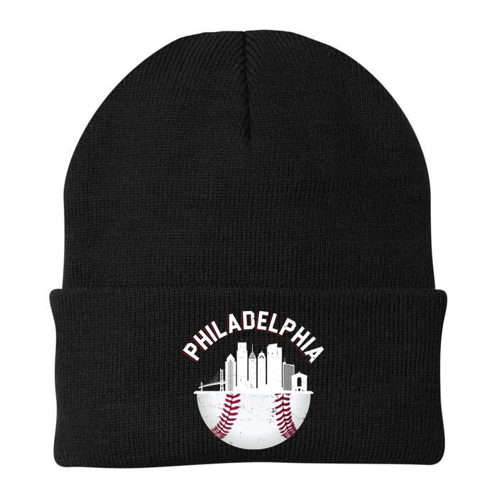 Vintage Philadelphia Baseball Retro Skyline Beanie