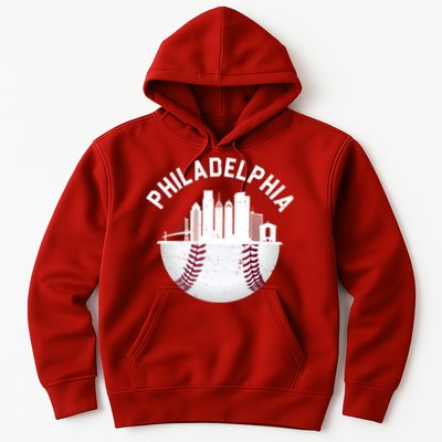 Vintage Philadelphia Baseball Retro Skyline Hoodie