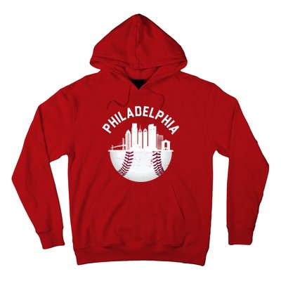 Vintage Philadelphia Baseball Retro Skyline Hoodie