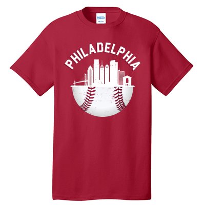 Vintage Philadelphia Baseball Retro Skyline Tall T-Shirt