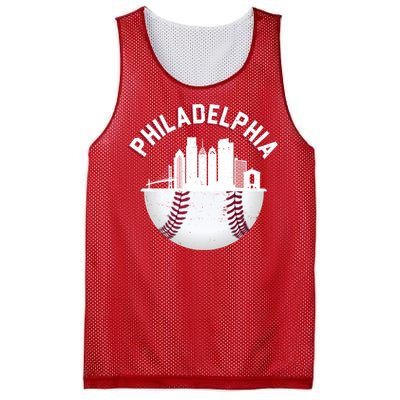 Vintage Philadelphia Baseball Retro Skyline Mesh Reversible Basketball Jersey Tank