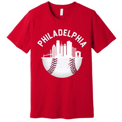 Vintage Philadelphia Baseball Retro Skyline Premium T-Shirt