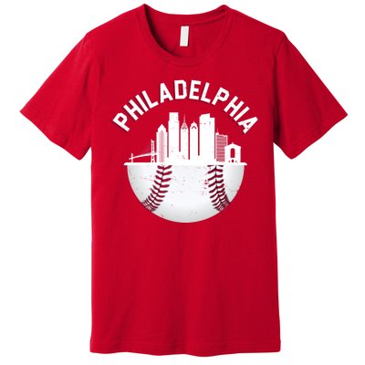 Vintage Philadelphia Baseball Retro Skyline Premium T-Shirt