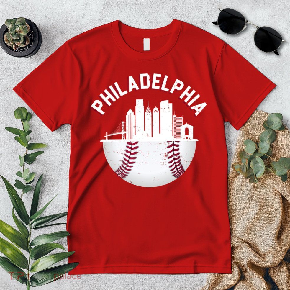 Vintage Philadelphia Baseball Retro Skyline Premium T-Shirt