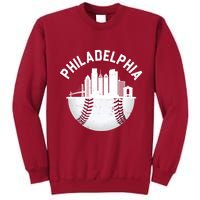 Vintage Philadelphia Baseball Retro Skyline Tall Sweatshirt