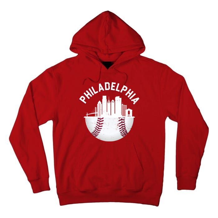 Vintage Philadelphia Baseball Retro Skyline Tall Hoodie