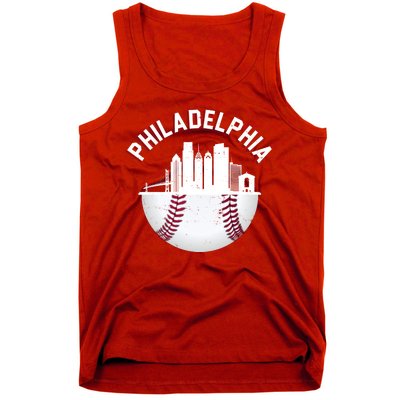 Vintage Philadelphia Baseball Retro Skyline Tank Top