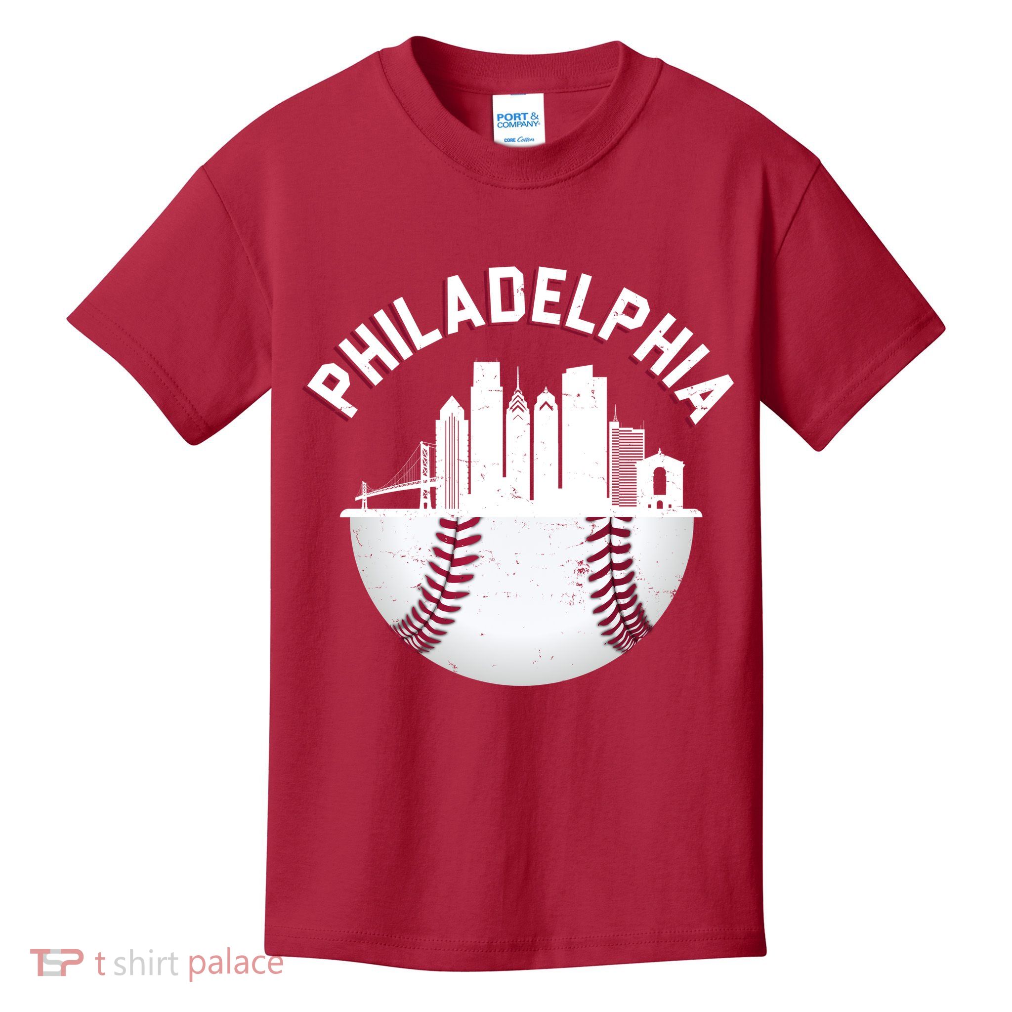 Vintage Philadelphia Baseball Retro Skyline Kids T-Shirt