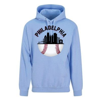 Vintage Philadelphia Baseball Retro Skyline Unisex Surf Hoodie