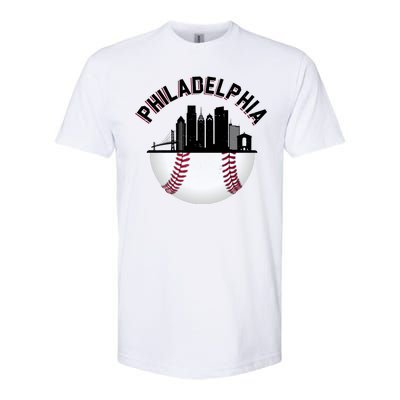 Vintage Philadelphia Baseball Retro Skyline Softstyle® CVC T-Shirt