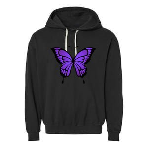 Vibrant Purple Butterfly Garment-Dyed Fleece Hoodie