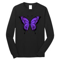 Vibrant Purple Butterfly Long Sleeve Shirt