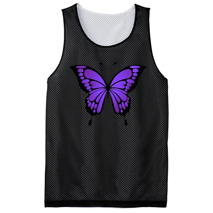 Vibrant Purple Butterfly Mesh Reversible Basketball Jersey Tank