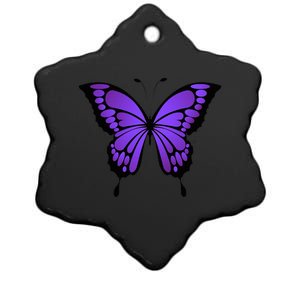 Vibrant Purple Butterfly Ceramic Star Ornament