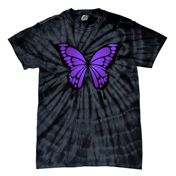 Vibrant Purple Butterfly Tie-Dye T-Shirt