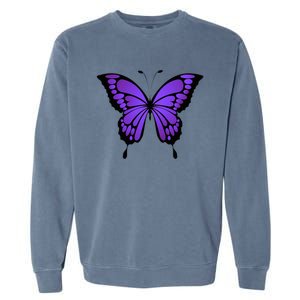 Vibrant Purple Butterfly Garment-Dyed Sweatshirt