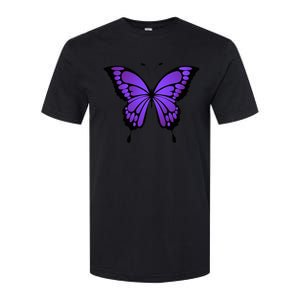 Vibrant Purple Butterfly Softstyle CVC T-Shirt