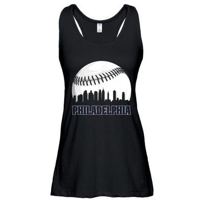 Vintage Philadelphia Baseball Skyline Retro Philly Cityscap Ladies Essential Flowy Tank