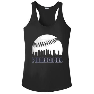 Vintage Philadelphia Baseball Skyline Retro Philly Cityscap Ladies PosiCharge Competitor Racerback Tank