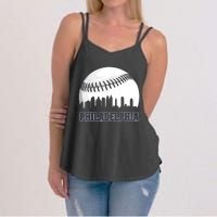 Vintage Philadelphia Baseball Skyline Retro Philly Cityscap Women's Strappy Tank