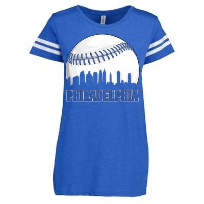 Vintage Philadelphia Baseball Skyline Retro Philly Cityscap Enza Ladies Jersey Football T-Shirt