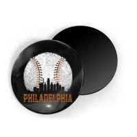 Vintage Philadelphia Cityscape Baseball Lover Player Fans Magnet