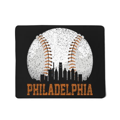 Vintage Philadelphia Cityscape Baseball Lover Player Fans Mousepad