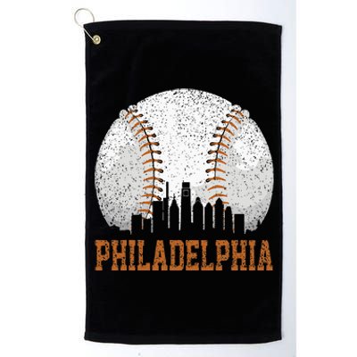 Vintage Philadelphia Cityscape Baseball Lover Player Fans Platinum Collection Golf Towel