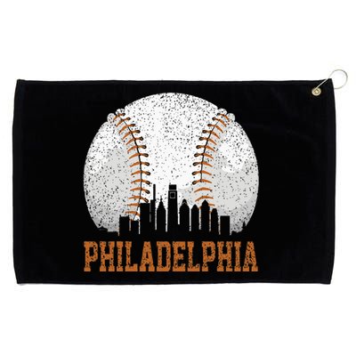 Vintage Philadelphia Cityscape Baseball Lover Player Fans Grommeted Golf Towel