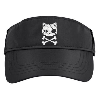 Vintage Pirate Cat Kitten Halloween Skull Cross Bones Adult Drive Performance Visor