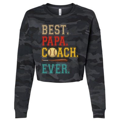 Vintage Papa Coach Ever Costume Baseball Player Coach Cropped Pullover Crew