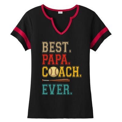 Vintage Papa Coach Ever Costume Baseball Player Coach Ladies Halftime Notch Neck Tee