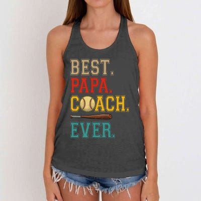 Vintage Papa Coach Ever Costume Baseball Player Coach Women's Knotted Racerback Tank