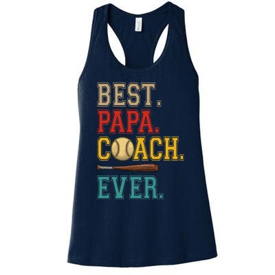 Vintage Papa Coach Ever Costume Baseball Player Coach Women's Racerback Tank