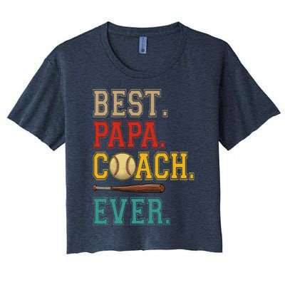 Vintage Papa Coach Ever Costume Baseball Player Coach Women's Crop Top Tee