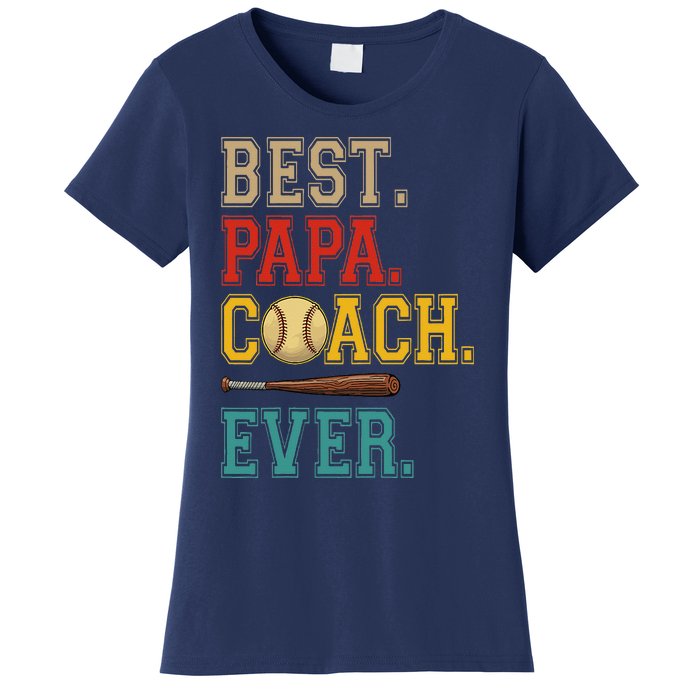 Vintage Papa Coach Ever Costume Baseball Player Coach Women's T-Shirt