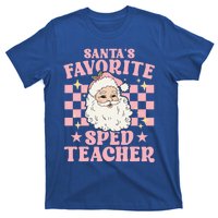 Vintage Pink Christmas Santas Favorite Sped Teacher Cute Gift T-Shirt