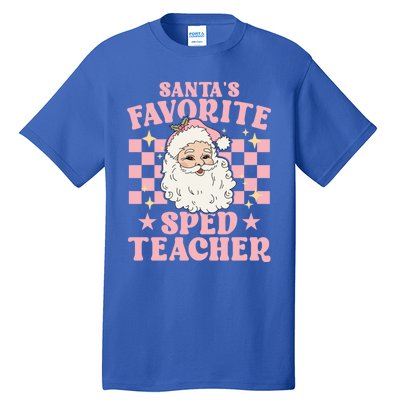 Vintage Pink Christmas Santas Favorite Sped Teacher Cute Gift Tall T-Shirt