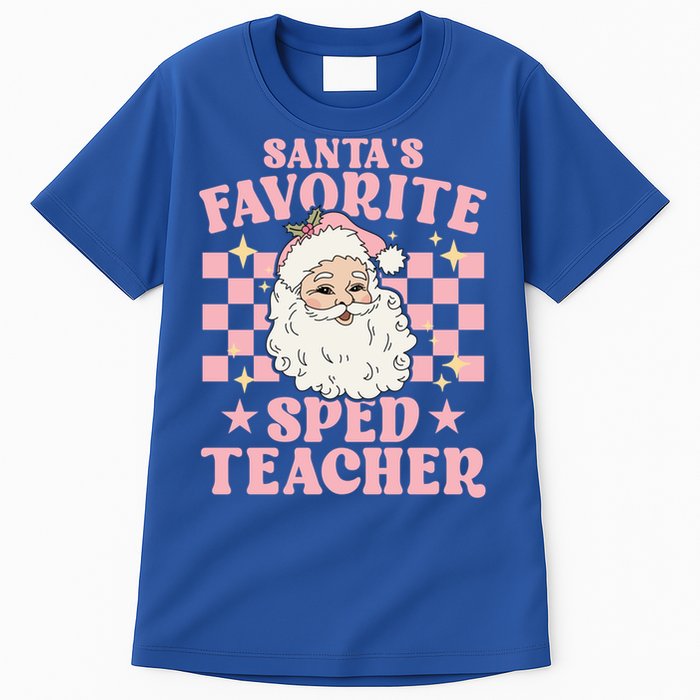 Vintage Pink Christmas Santas Favorite Sped Teacher Cute Gift Tall T-Shirt