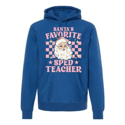 Vintage Pink Christmas Santas Favorite Sped Teacher Cute Gift Premium Hoodie