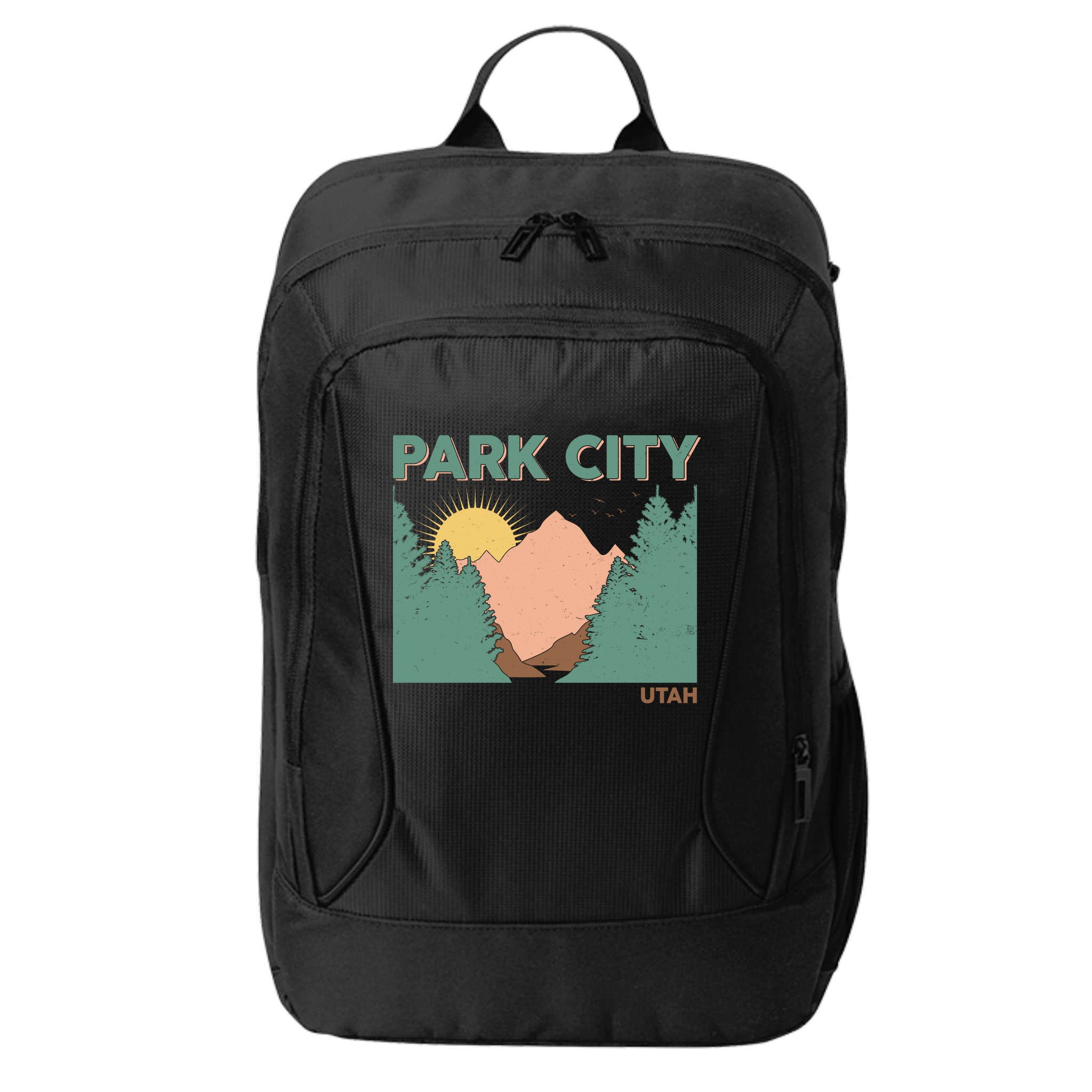 Vintage Park City Utah Mountain Forest City Backpack