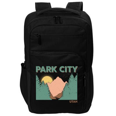 Vintage Park City Utah Mountain Forest Impact Tech Backpack