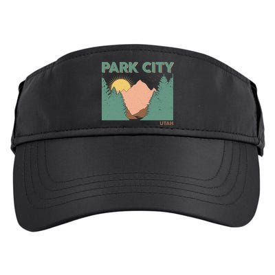 Vintage Park City Utah Mountain Forest Adult Drive Performance Visor