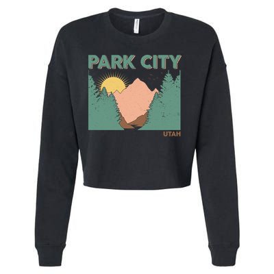 Vintage Park City Utah Mountain Forest Cropped Pullover Crew