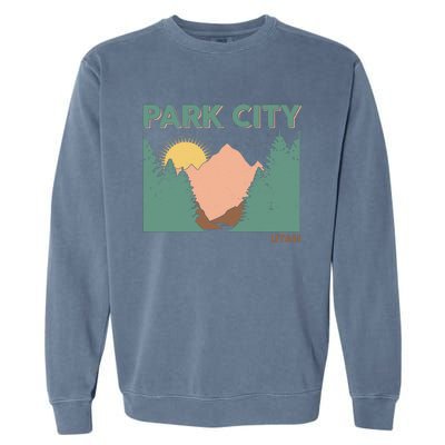 Vintage Park City Utah Mountain Forest Garment-Dyed Sweatshirt