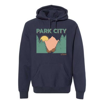 Vintage Park City Utah Mountain Forest Premium Hoodie