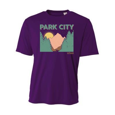 Vintage Park City Utah Mountain Forest Youth Performance Sprint T-Shirt